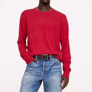 NWT Banana Republic Men’s Italian Merino Wool Crew Neck Sweater Red XL
